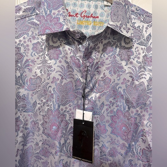 NWT Robert Graham
Floral Brocade Silk-Blend Shirt - Picture 8 of 11